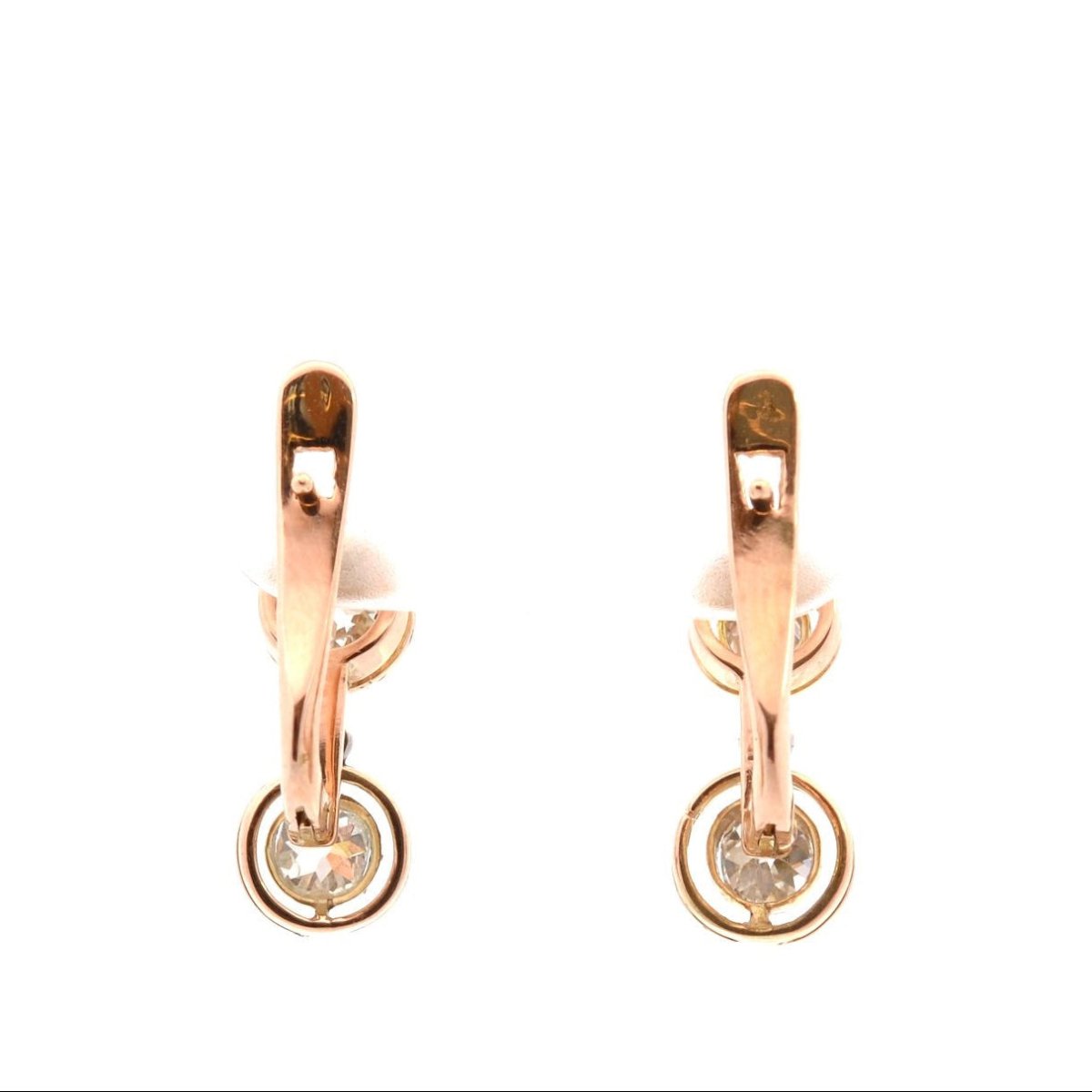 Boucles d'oreilles Art déco en or jaune et diamants - Castafiore