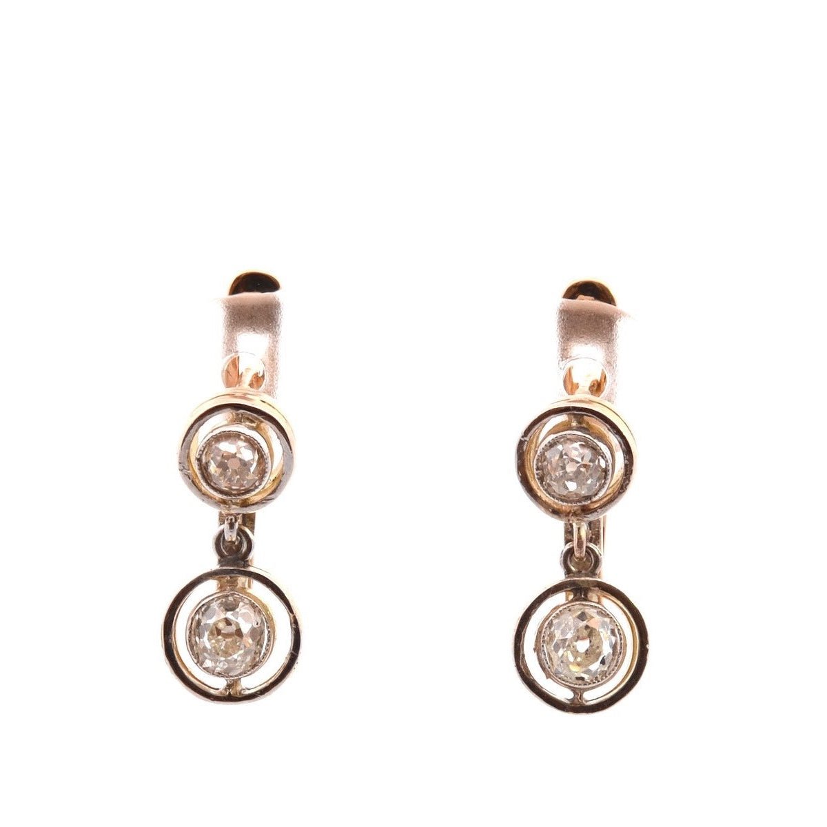 Boucles d'oreilles Art déco en or jaune et diamants - Castafiore