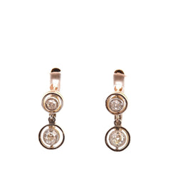 Boucles d'oreilles Art déco en or jaune et diamants - Castafiore