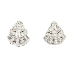 Boucles d'oreilles Art Déco en platine et diamants - Castafiore