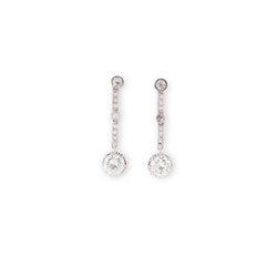 Boucles d'oreilles Art Déco  Platine et Diamants