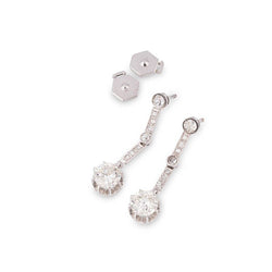 Boucles d'oreilles Art Déco  Platine et Diamants