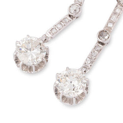 Boucles d'oreilles Art Déco  Platine et Diamants