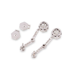 Boucles d'oreilles Art Déco  Platine et Diamants