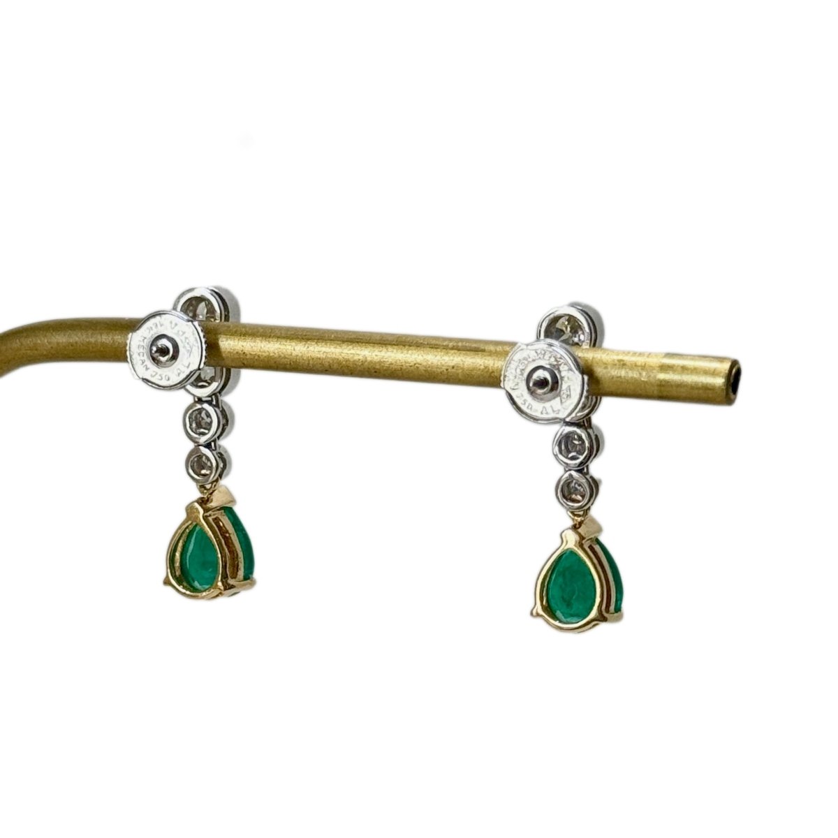 Boucles d'oreilles aux émeraudes gouttes - Castafiore