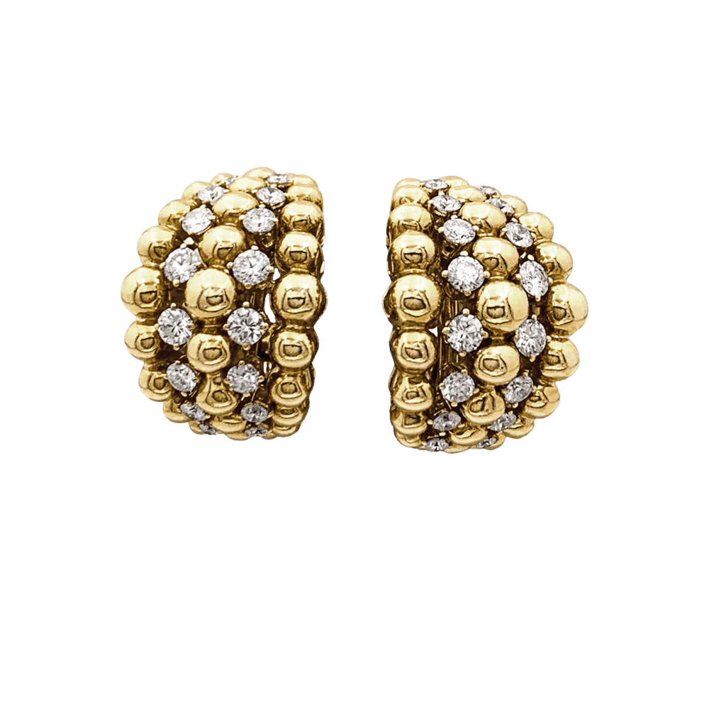 Earrings Boucheron, "Grain de raisin" in yellow gold and diamonds.