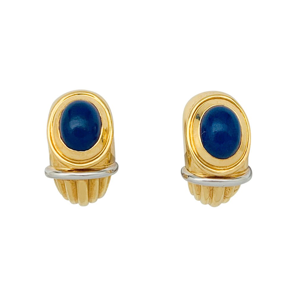 Boucles d'oreilles Boucheron, "Jaïpur", deux ors, lapis lazuli. - Castafiore
