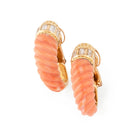 Boucles d'oreilles BOUCHERON or jaune, en corail et diamants - Castafiore