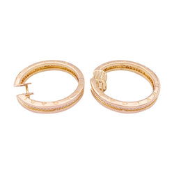 Boucles d'oreilles BULGARI "Bulgari - Bulgari" en or rose et diamants - Castafiore