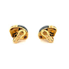 Boucles d'oreilles Bulgari en or jaune 18 carats avec diamants et hématite - Castafiore