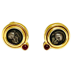 Boucles d'oreilles BULGARI "Monete" en or jaune et argent - Castafiore