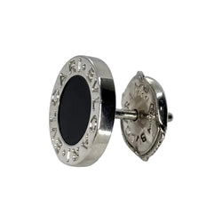 Boucles d'oreilles BULGARI Mono en or blanc et onyx - Castafiore