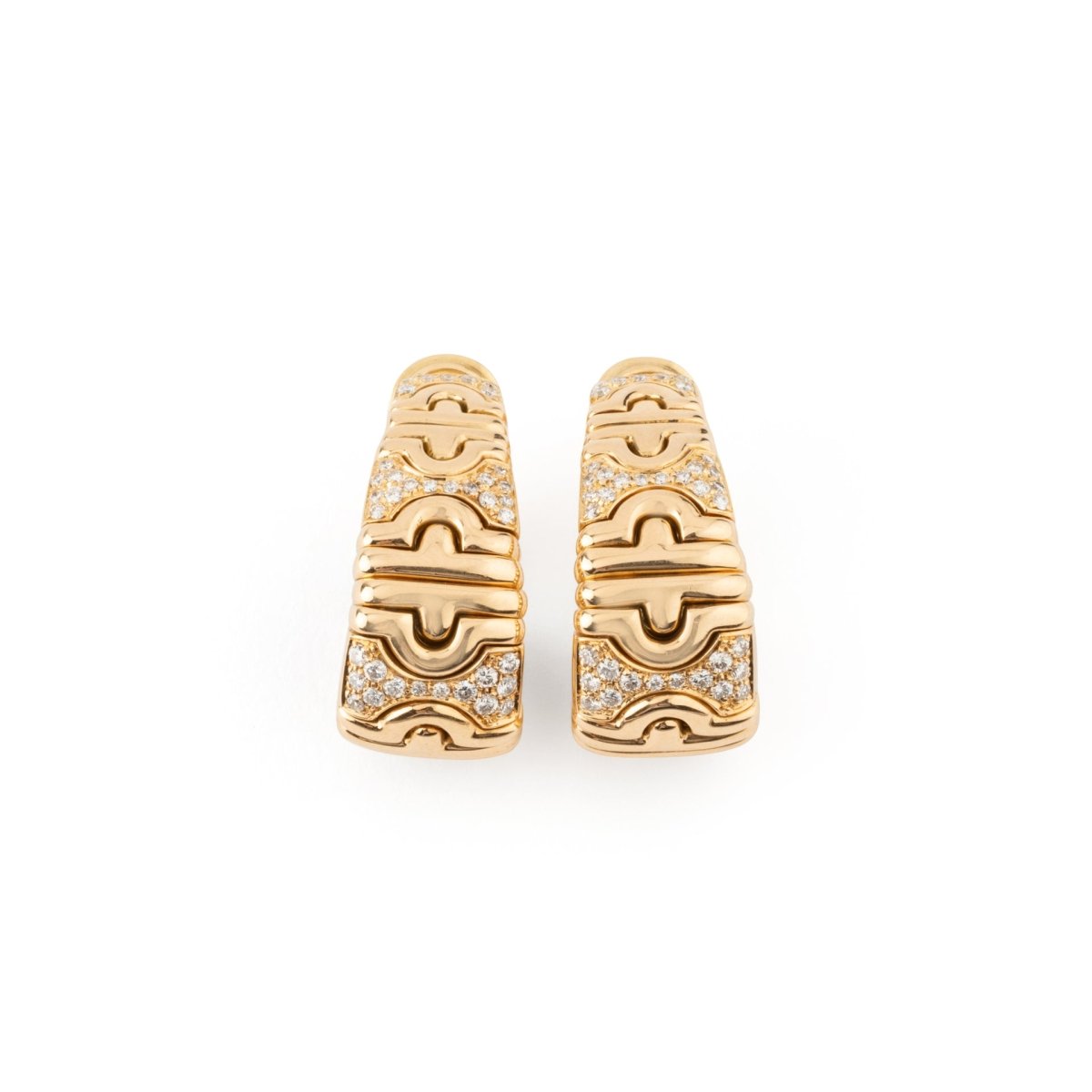 Boucles d'oreilles BULGARI "Parentesi" en or jaune et diamants - Castafiore