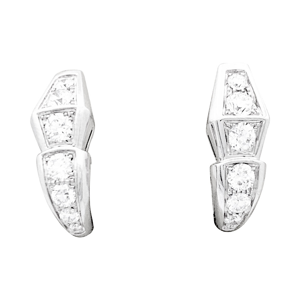 Boucles d'oreilles BULGARI "Serpenti Viper" en or blanc et diamant - Castafiore