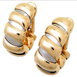 Boucles d'oreilles Bulgari Tubogas en or et acier inoxydable - Castafiore