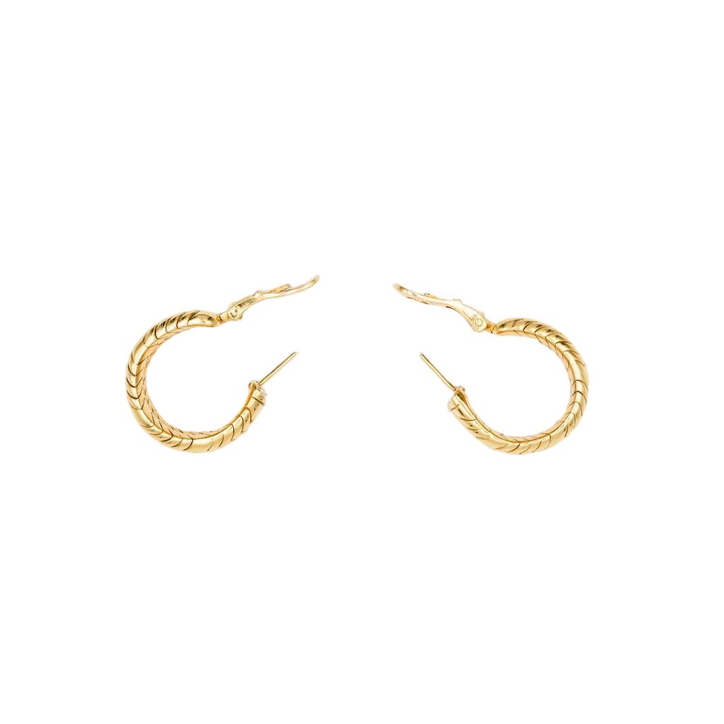 Boucles d'oreilles BVLGARI "Spiga" créoles en or jaune - Castafiore