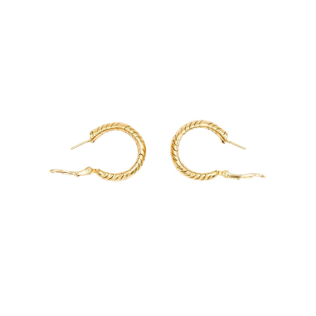 Boucles d'oreilles BVLGARI "Spiga" créoles en or jaune - Castafiore