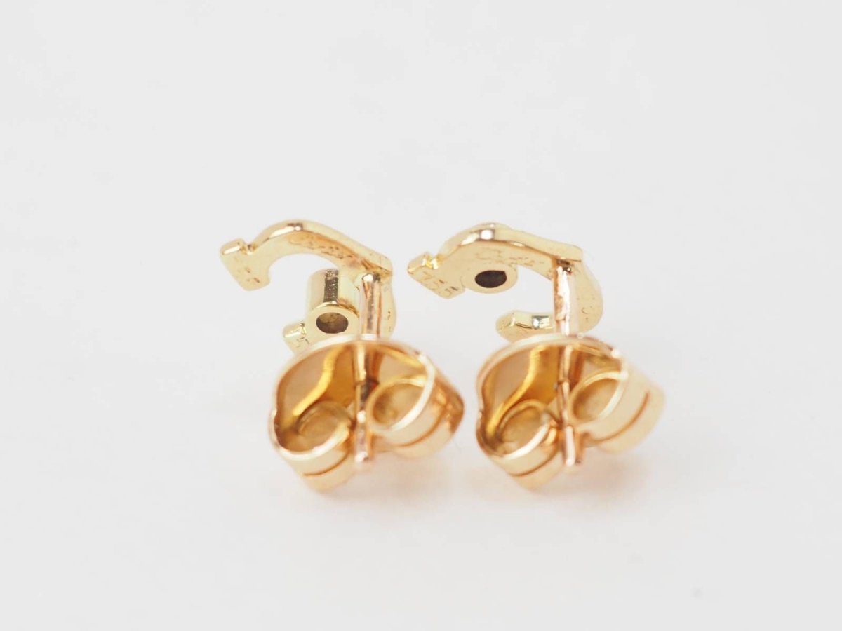 Boucles d'oreilles Cartier C en or jaune et diamants - Castafiore