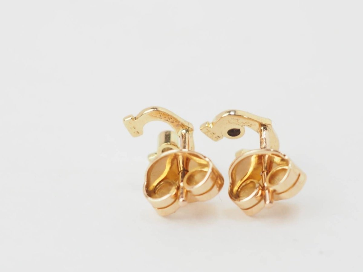 Boucles d'oreilles Cartier C en or jaune et diamants - Castafiore