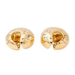Boucles d'oreilles Cartier Créoles Or jaune Diamant - Castafiore