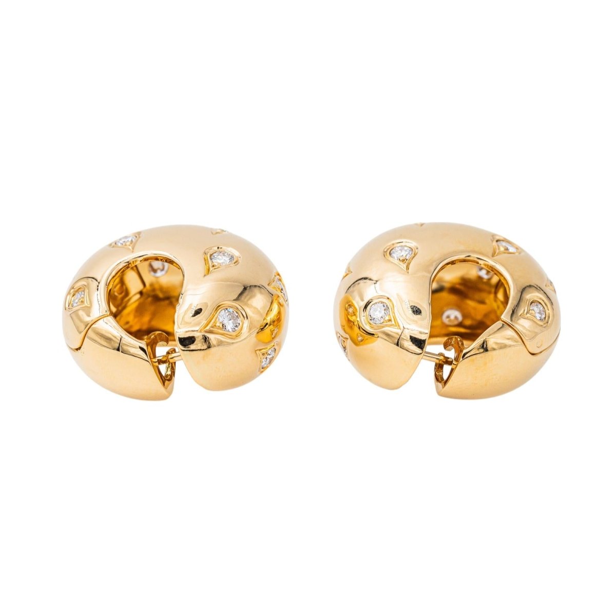 Boucles d'oreilles Cartier Créoles Or jaune Diamant - Castafiore