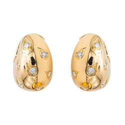 Boucles d'oreilles Cartier Créoles Or jaune Diamant - Castafiore