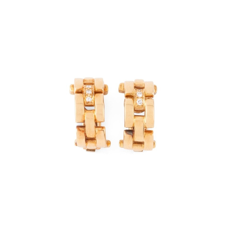 Boucles d'oreilles CARTIER Panthère en or jaune et diamants - Castafiore