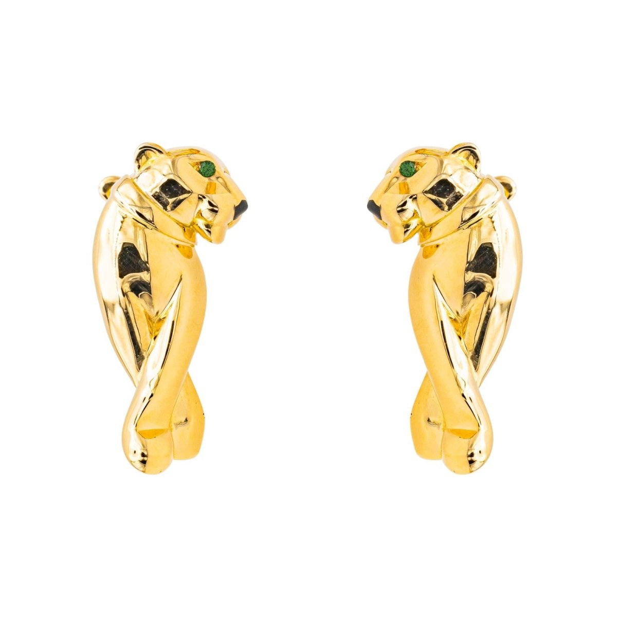 Boucles d'oreilles CARTIER "Panthère" en or jaune et or blanc - Castafiore