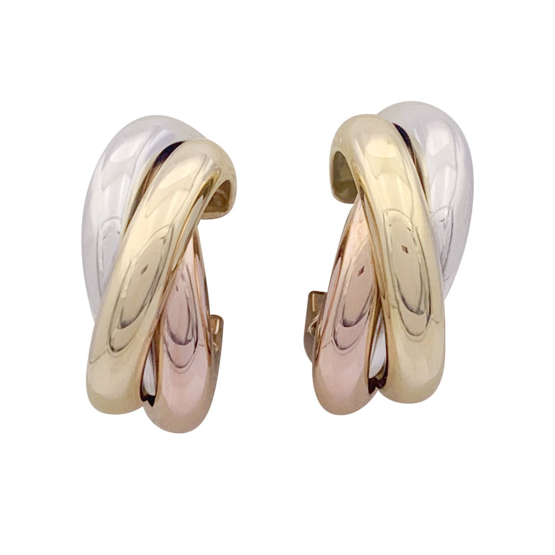 Boucles d'oreilles CARTIER "Trinity", trois ors - Castafiore