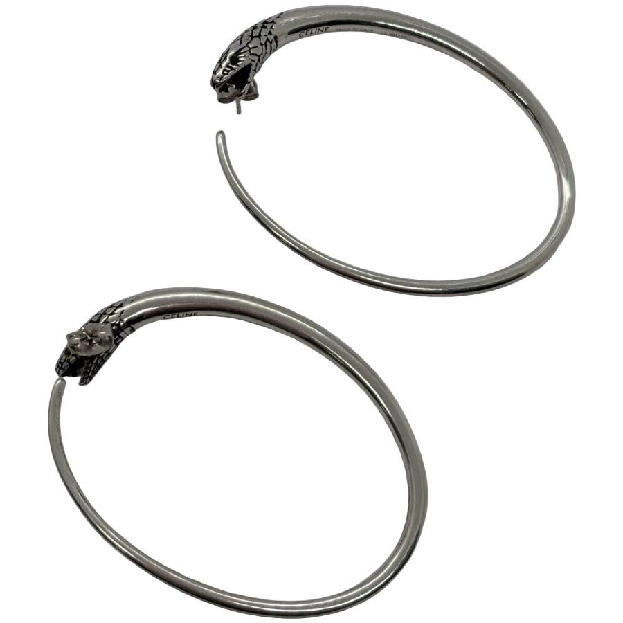 Boucles d'oreilles CÉLINE Serpent en métal argenté - Castafiore