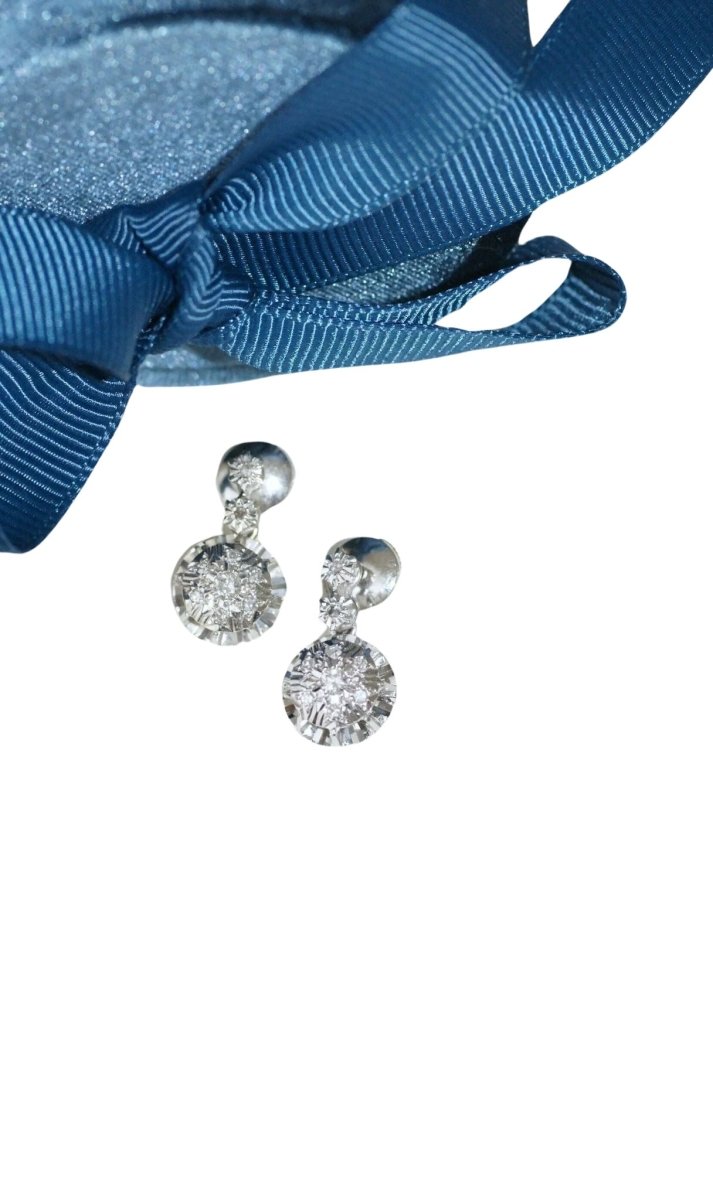 Boucles d'oreilles chaton illusion diamants - Castafiore