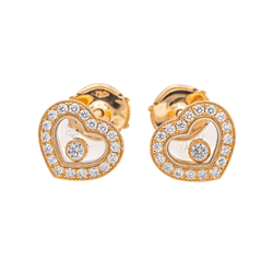Boucles d'oreilles CHOPARD "Happy diamonds" en or rose et diamants - Castafiore