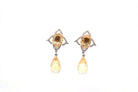 Boucles d'oreilles Citrines et Diamants en Or Blanc 18k - Castafiore