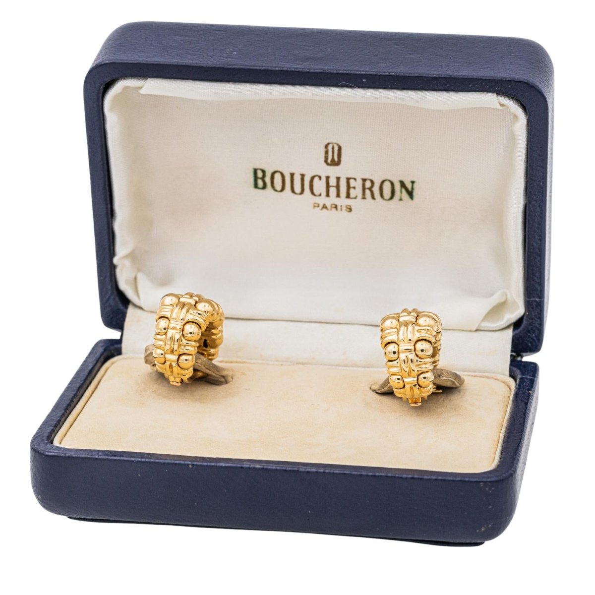 Boucles d'oreilles Clip BOUCHERON "Boules croisées" en or jaune - Castafiore