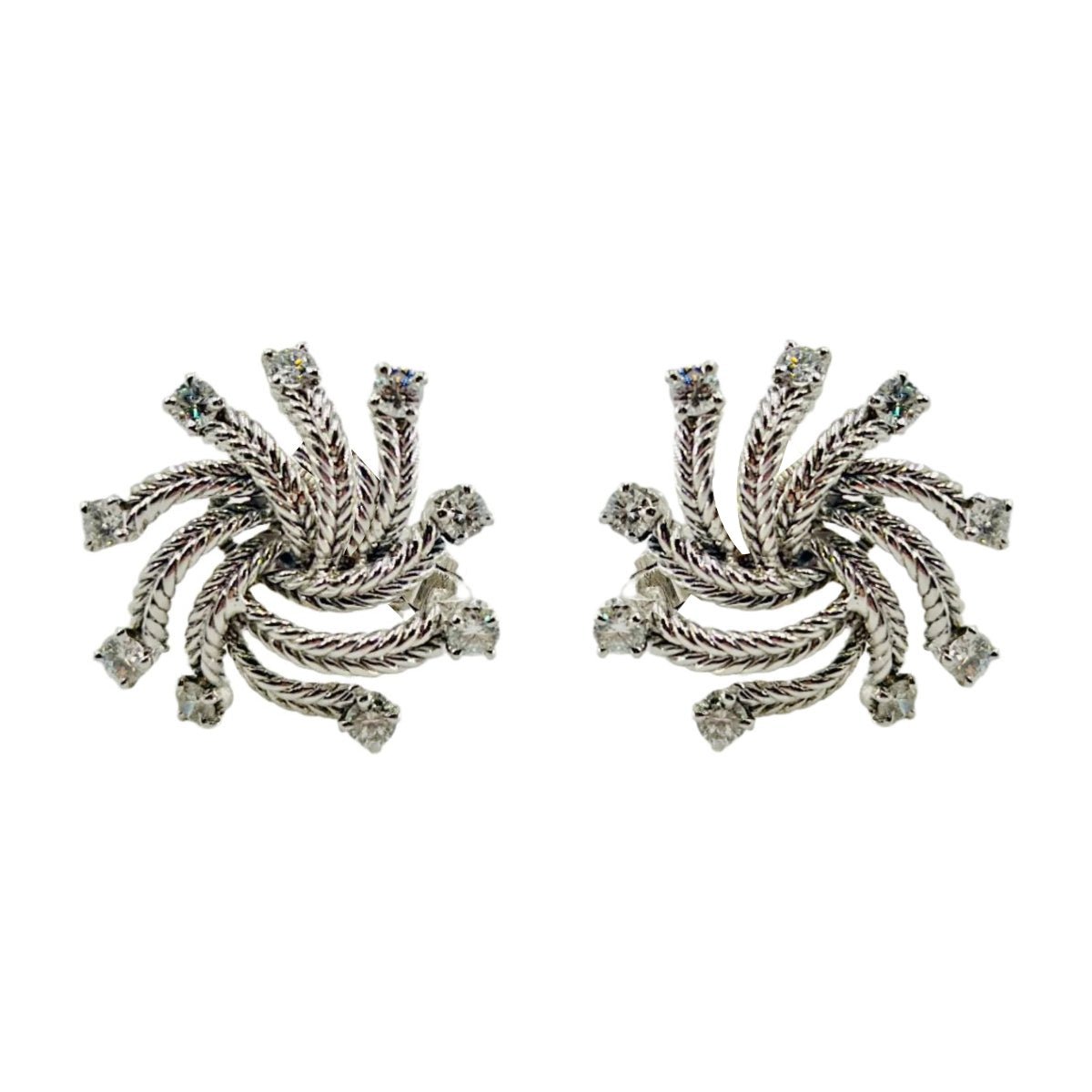 Boucles d'oreilles Clip BOUCHERON en or blanc et diamants - Castafiore
