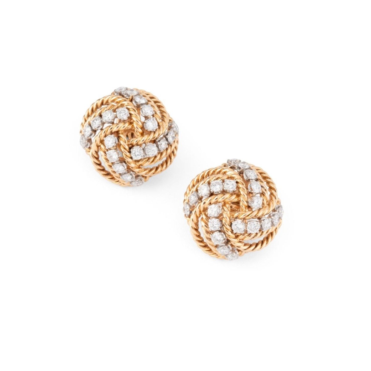 Boucles d'oreilles Clip BOUCHERON en or jaune et diamants - Castafiore