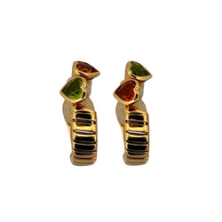 Boucles d'oreilles Clip BULGARI Coeurs en or jaune, péridot et citrine - Castafiore