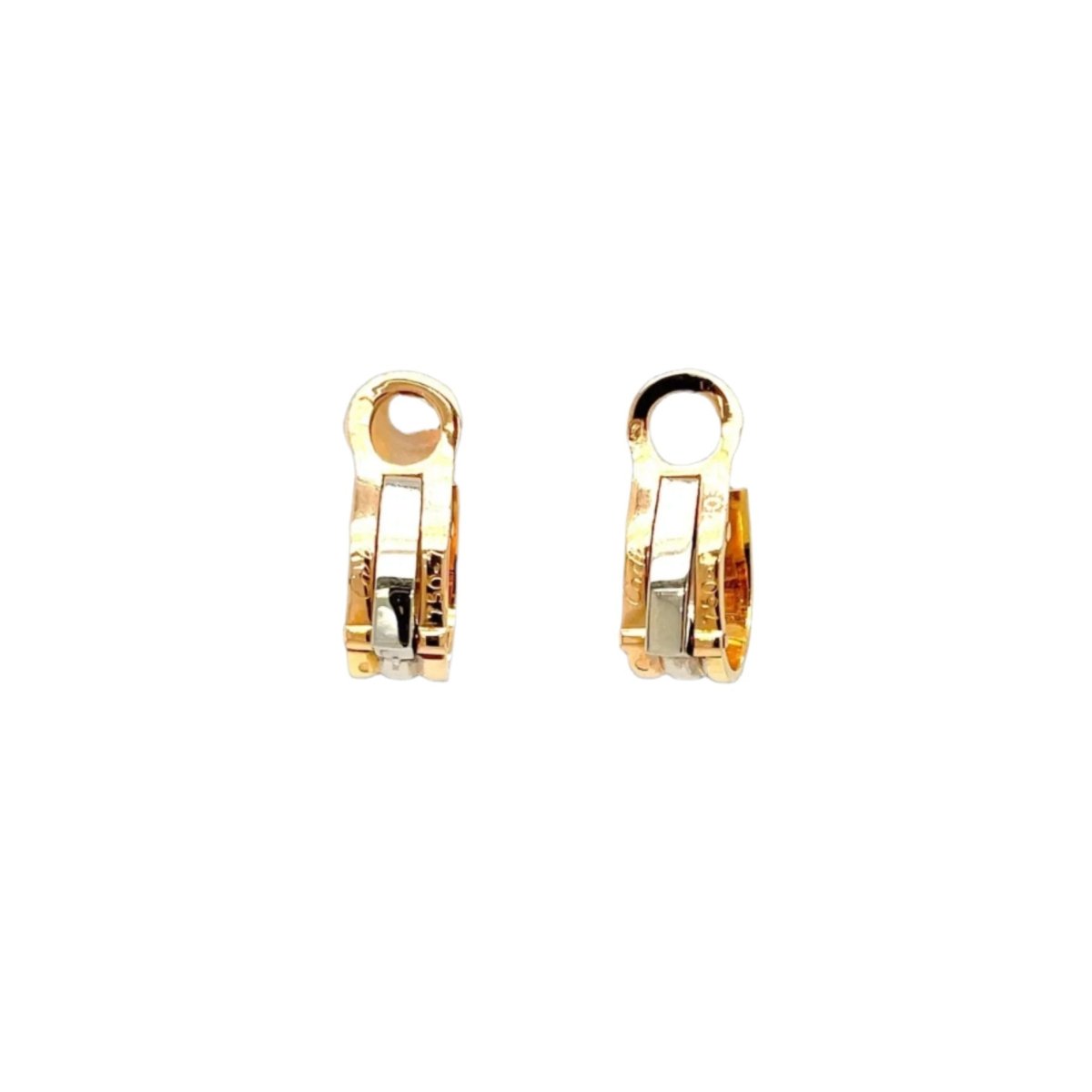 Boucles d'oreilles Clip CARTIER "2C" trois ors - Castafiore