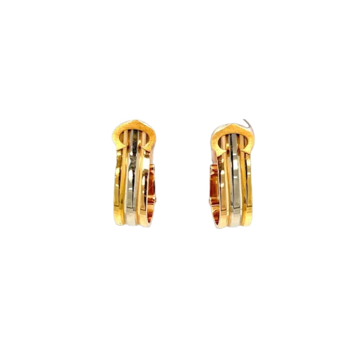 Boucles d'oreilles Clip CARTIER "2C" trois ors - Castafiore