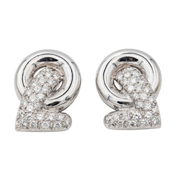 Boucles d'oreilles Clip en or blanc et diamants - Castafiore