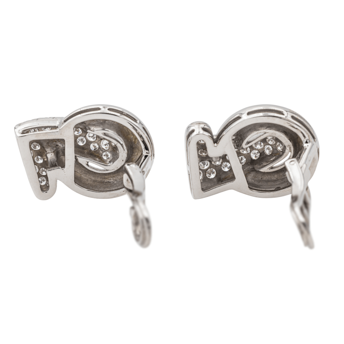 Boucles d'oreilles Clip en or blanc et diamants - Castafiore