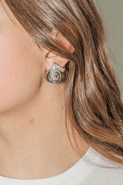 Boucles d'oreilles Clip en or blanc et diamants - Castafiore