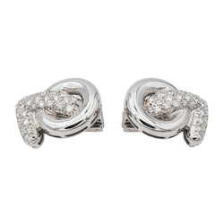 Boucles d'oreilles Clip en or blanc et diamants - Castafiore