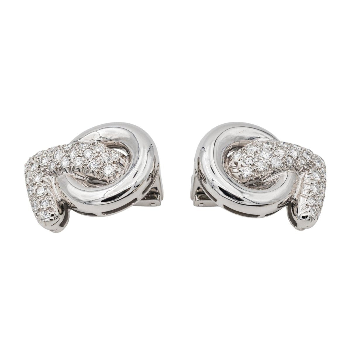 Boucles d'oreilles Clip en or blanc et diamants - Castafiore