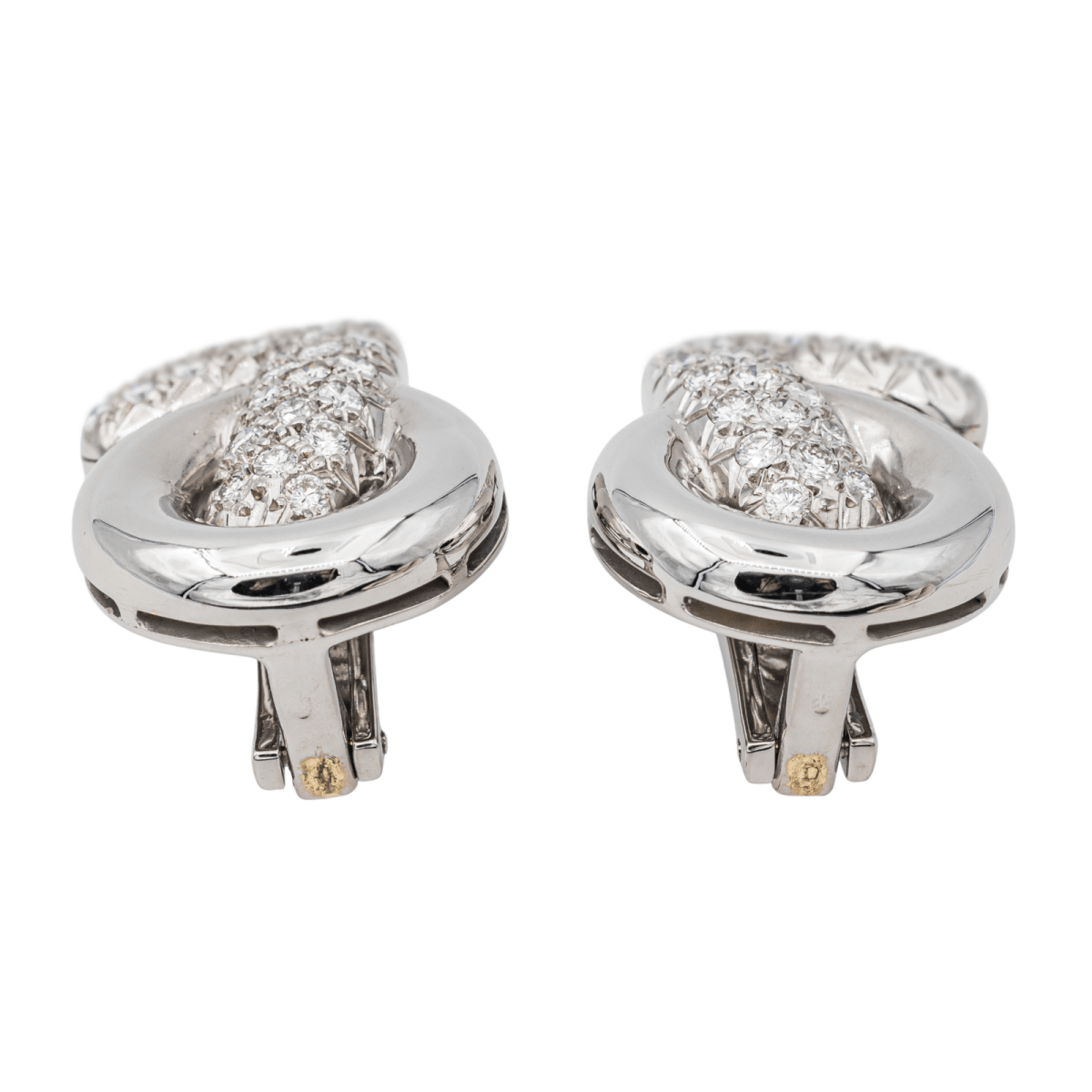 Boucles d'oreilles Clip en or blanc et diamants - Castafiore