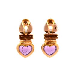 Boucles d'oreilles Clip en or jaune, améthystes et nacre - Castafiore