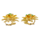 Boucles d'oreilles Clip en or jaune émeraude et diamant - Castafiore