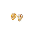 Boucles d’oreilles Clip en or jaune, nacre, citrine et diamants - Castafiore