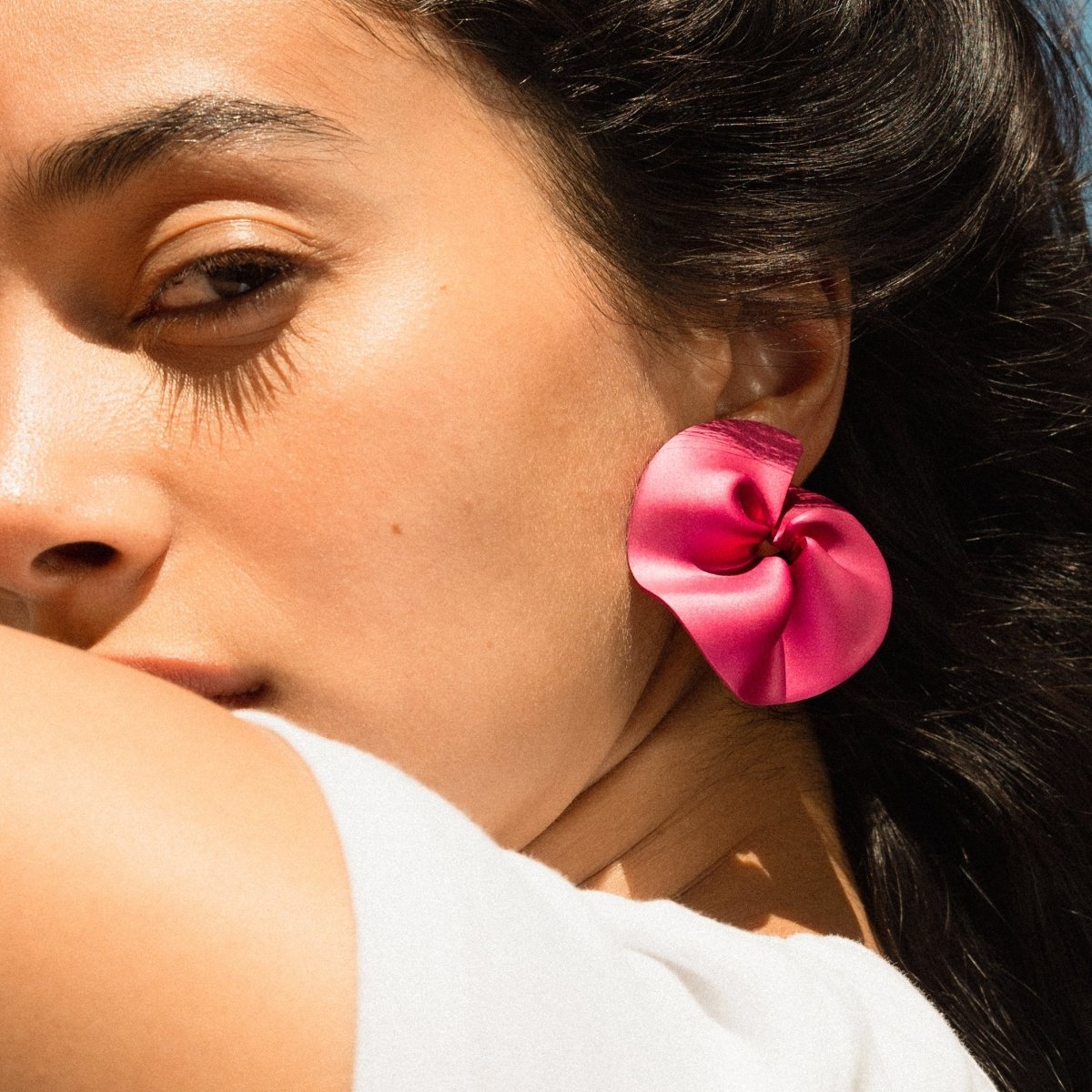 Boucles d'oreilles Clip JAR "Balenciaga" en aluminium et or jaune - Castafiore