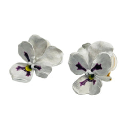 Boucles d'oreilles Clip JAR "Pensées" en aluminium et or rose - Castafiore